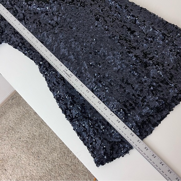 Venus Dress Womens Small Sequin Mini V Neck Long Sleeve Evening Date Party Blue - Picture 9 of 12